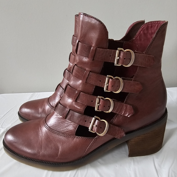 LATIGO Mila Women's Open Side Buckle Leather Boots, Block Heel - Picture 4 of 10